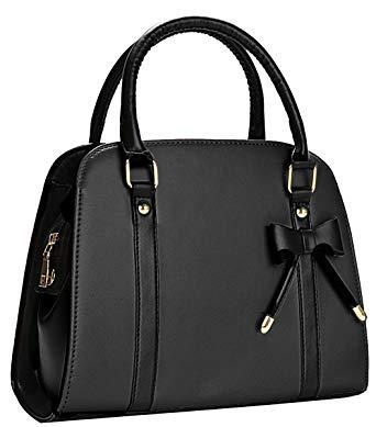 Black Bow Leather Handbag