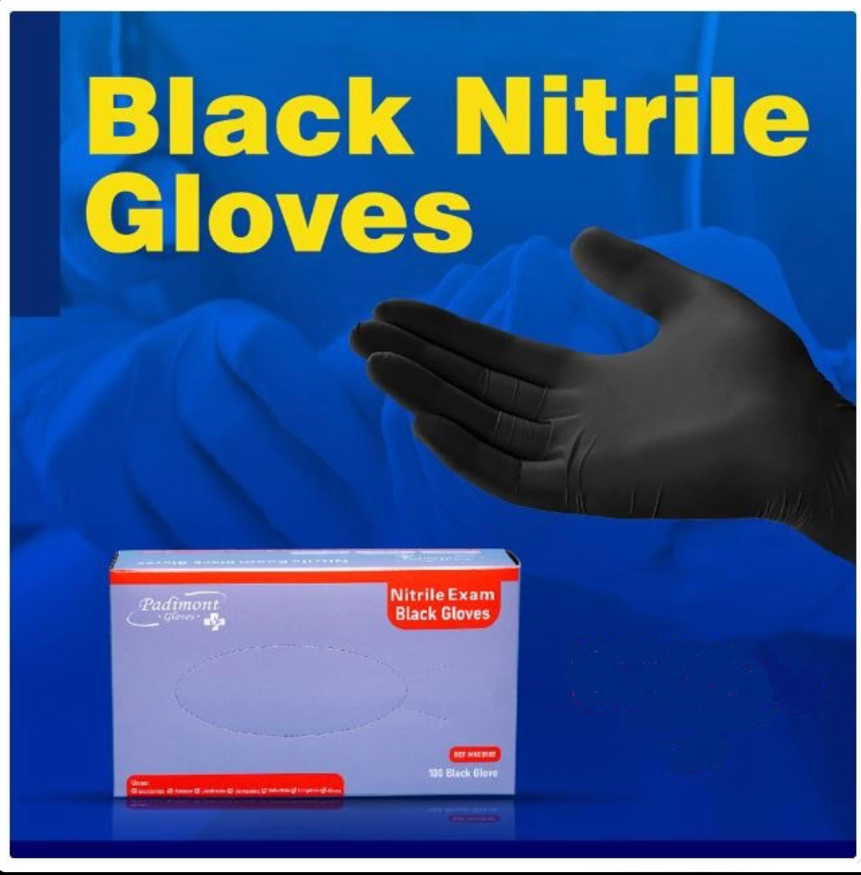 NITRILE EXAM BLACK GLOVES 4.2G (100 pcs)