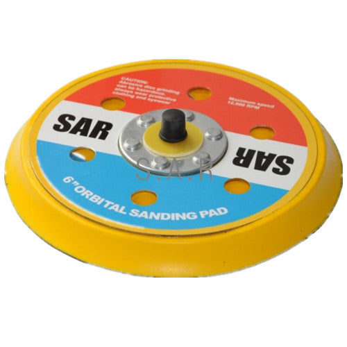 S.A.R. 6" D/A PAD VELCRO W/6 VAC. HOLES JBD6V