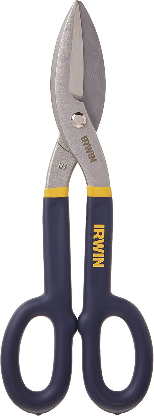 IRWIN Tin Snip, Flat Blade, 12-inch (22012) , Blue