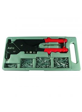 Astro 1435 360° Swivel Head Hand Riveter Kit – Kit Includes;1ea Model 1434 Swivel Head Hand Riveter,80pcs of Assorted Blind Rivets, Blow Molded Carrying Case