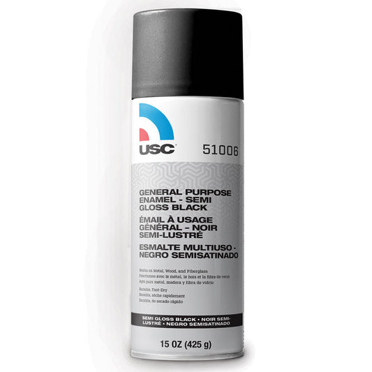 USC SATIN BLACK ENAMEL 15oz AEROSOL 1006.A15