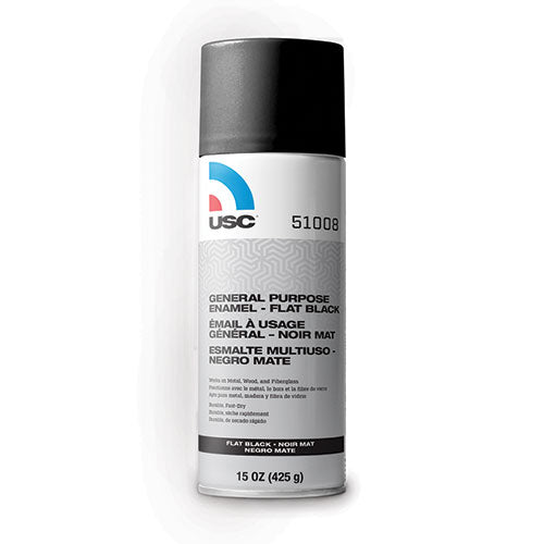 USC FLAT BLACK ENAMEL 15oz AEROSOL 1008.A15