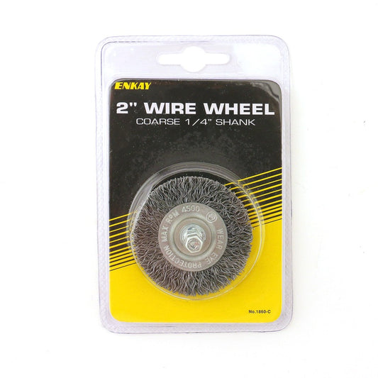 ENKAY WIRE WHEEL 2 COARS 1/4 SHANC 1860C