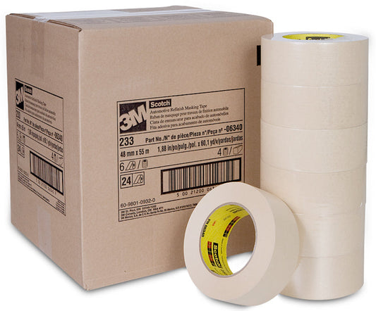 Scotch® Automotive Refinish Masking Tape 233, 06340, 48 mm x 55 m ea