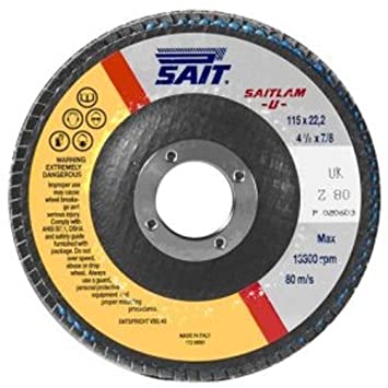 United ABRASIVES SAITLAM UK 4-1/2 X 7/8 Z 50X (73686) (10/Each) Flap Wheel