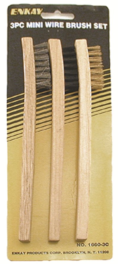 ENKAY 3PC MINI WIRE BRUSH SET CARDED 1660-3C