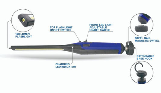 Astro 65SL 650 Lumen Rechargeable LED Slim Light W/ Top Flashlight