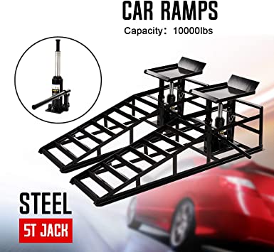 PLUS BRAND 2 PCS HYDRAULIC CAR RAMPS 5 TON CR5TON