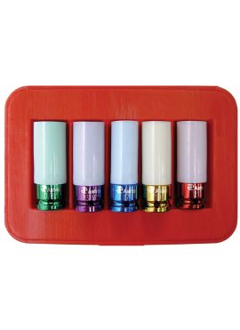 Astros 7835 5pc. Impact Socket Set – Chrome Protective Plastic Sleeves and Shallow Broach