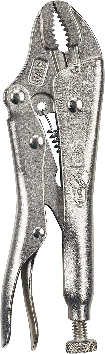 IRWIN VISE-GRIP Locking Pliers with Wire Cutter, 5-Inch, Curved Jaw (902L3)
