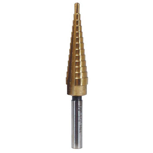 HSS Titanium Coated Step Drill - 1/8" to 1/2" -96012