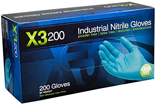 AMMEX X3D BLUE NITRILE PF IND 200GLOVES/BOX SMALL X3D42100