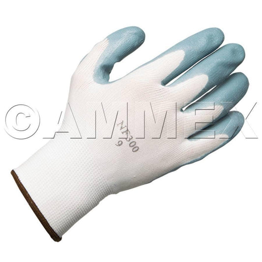 AMMEX NITRILE DIPPED NYLON GLOVES MEDIUM  (12 = 1 DOZEN) C225-M