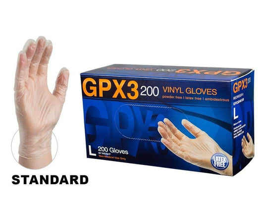 AMMEX GPX3D 200 VINYL PF IND GLOVES LARGE (BOX OF 200) PX3D46100