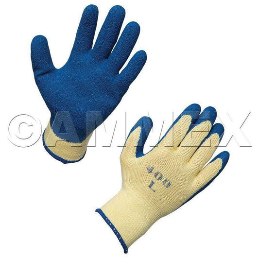 AMMEX LATEX DIPPED STRING KNIT GLOVES SMALL  pair (12 pair = 24 gloves) K2000-S