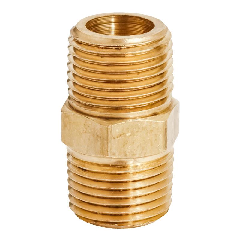 Milton® 3/8" MNPT x 1/4" MNPT Hex Nipple Hose Fitting 6461