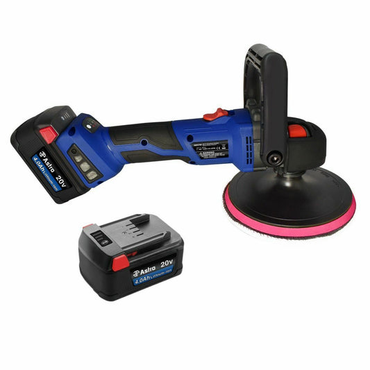 ASTRO TOOLS CORDLESS 20V VARAIBLE SPEED 7" ROTARY POLISHER W/2 BATTERIES 30570