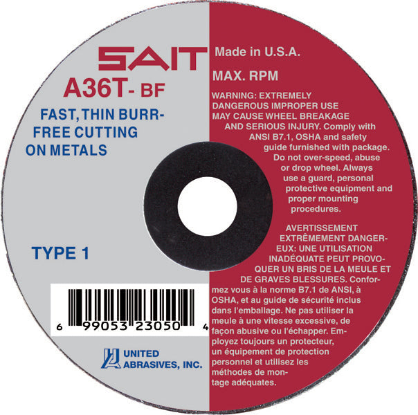 United Abrasives- SAIT 23200 Type 1 6-Inch x 1/16-Inch x 5/8-Inch A36T Fast Cut-Off Wheels