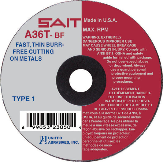 United Abrasives- SAIT 23200 Type 1 6-Inch x 1/16-Inch x 5/8-Inch A36T Fast Cut-Off Wheels
