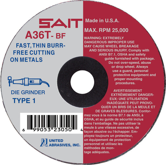 United Abrasives-SAIT CUTT OFF 4 X 1/16 5/8 (50)  23061