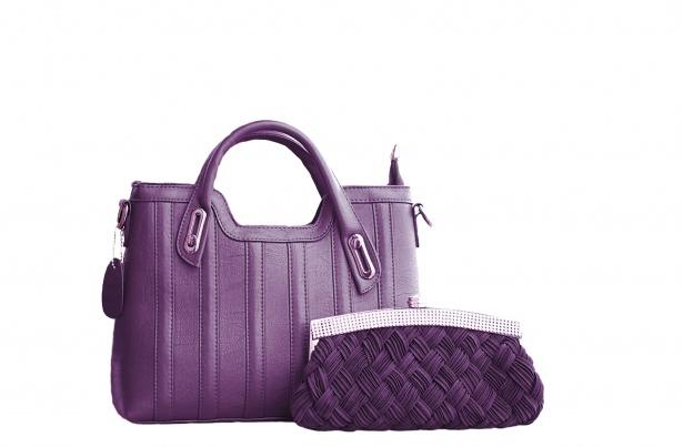 Purple People Eater Handbag and Clutch Set