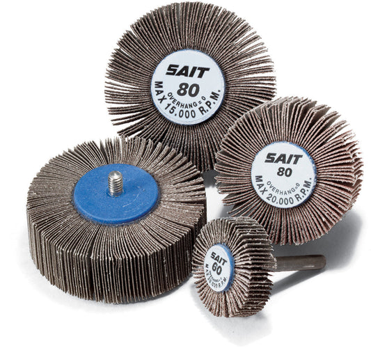 United Abrasives/SAIT  80G FLAP WHEEL2. 5 X1/2 -1/4MANDREL 70061S