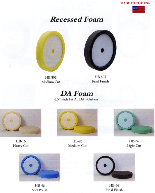 Hi-Tech Industries 8" FINAL FINISH BLACK RECESSED FOAM PAD HB805