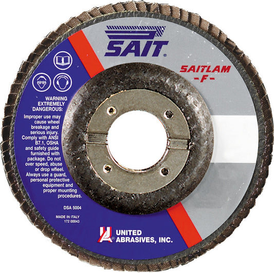 United Abrasives-SAIT 73960 4-1/2 by 7/8 Z60X SAITlam FG Flap Disc, 10-Pack