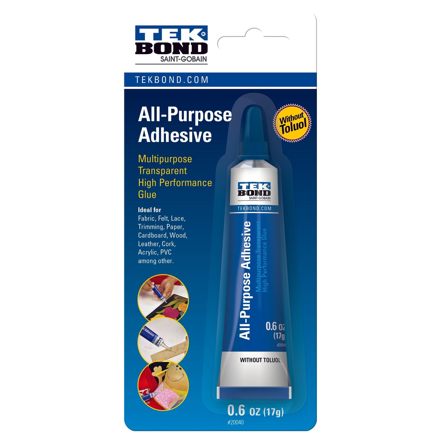 NORTON, TEKBOND ALL PURPOSE CLEAR ADHESIVE 17g (.6oz) 78072720040